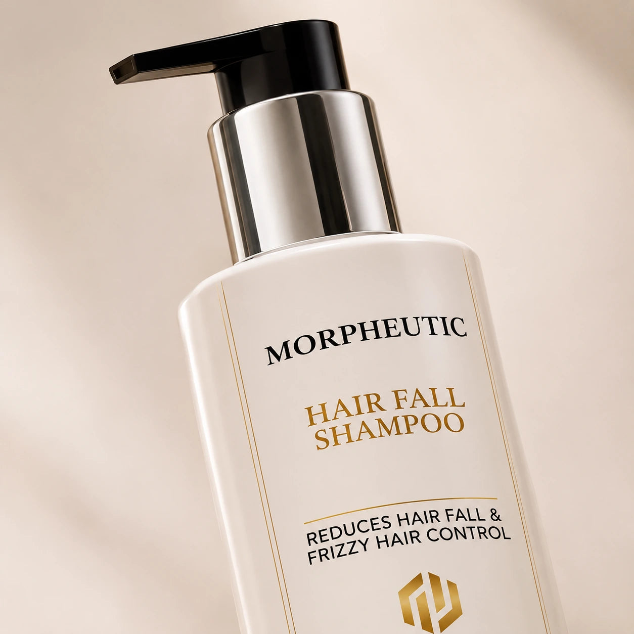 Morpheutic Hair Fall Shampoo bottle, detail